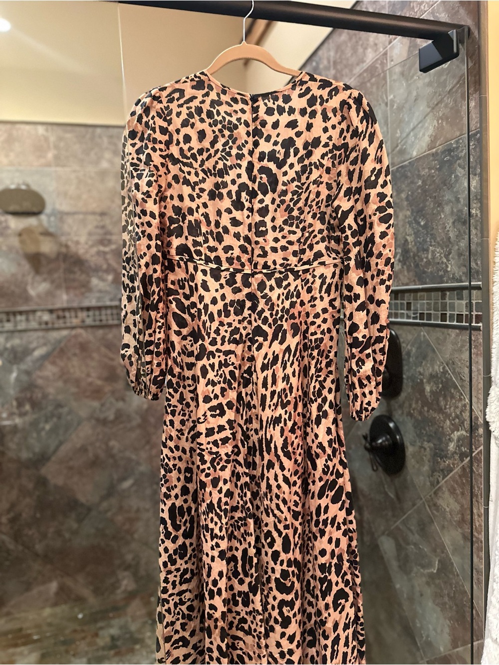 Zimmermann Leopard Print Long Sleeve Midi Dress - Beige & Black